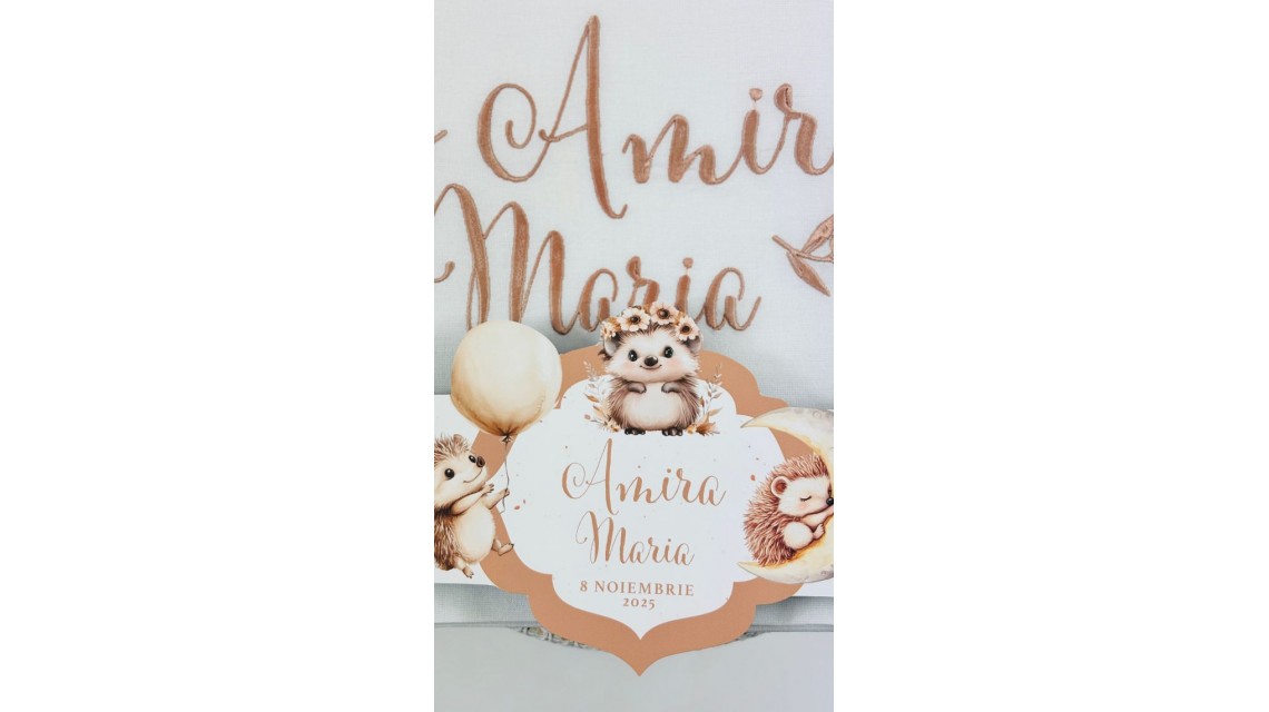 Trusou botez fetita Arici Pogonici cu flori de toamna 3